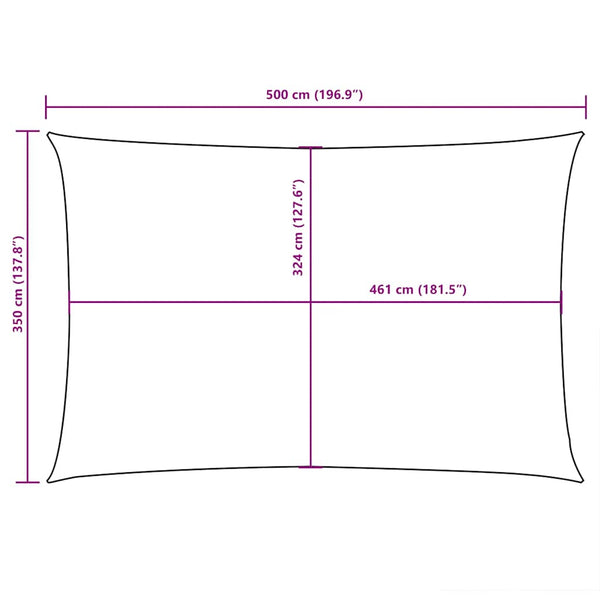 vidaXL Sun Shade Sail Oxford Fabric Rectangular 3.5x5 m Black