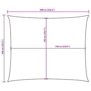 vidaXL Sun Shade Sail Oxford Fabric Rectangular 4x6 m Black