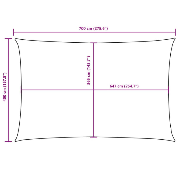 vidaXL Sun Shade Sail Oxford Fabric Rectangular 4x7 m Black