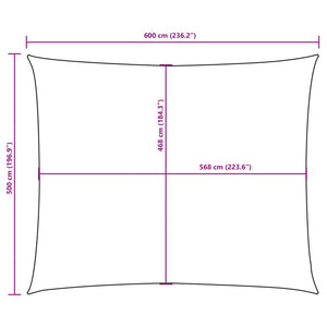 vidaXL Sun Shade Sail Oxford Fabric Rectangular 5x6 m Black