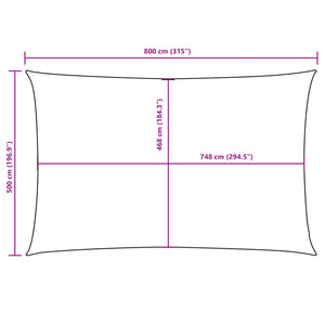 vidaXL Oxford Fabric Sun Shade Sail Rectangular 5x8 m Black