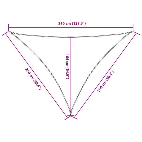 vidaXL Sun Shade Sail Oxford Fabric Triangular 2.5x2.5x3.5 m Black