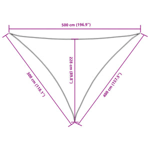 vidaXL Sun Shade Sail Oxford Fabric Triangular 3x4x5 m Black