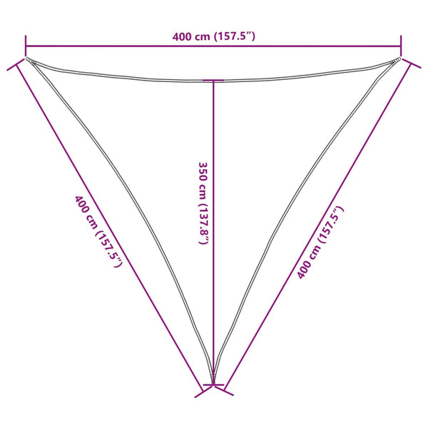 vidaXL Sun Shade Sail Oxford Fabric Triangular 4x4x4 m Black
