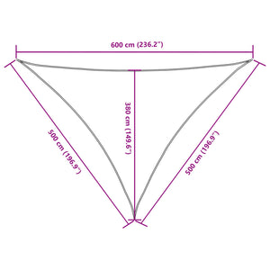 vidaXL Sun Shade Sail Oxford Fabric Triangular 5x5x6 m Black