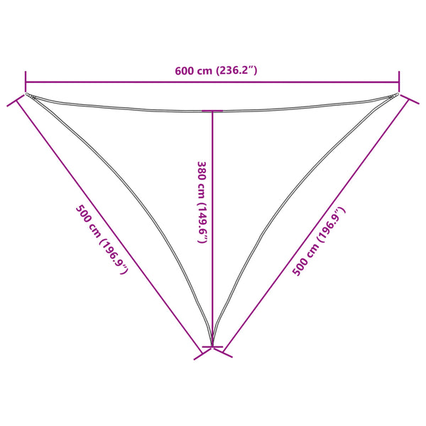 vidaXL Sun Shade Sail Oxford Fabric Triangular 5x5x6 m Black