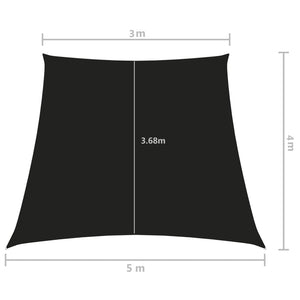 vidaXL Sun Shade Sail Oxford Fabric Trapezoidal 3/5x4 m Black