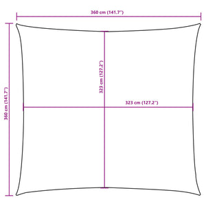 vidaXL Oxford Fabric Sun Shade Sail Square 3.6x3.6 m Brown
