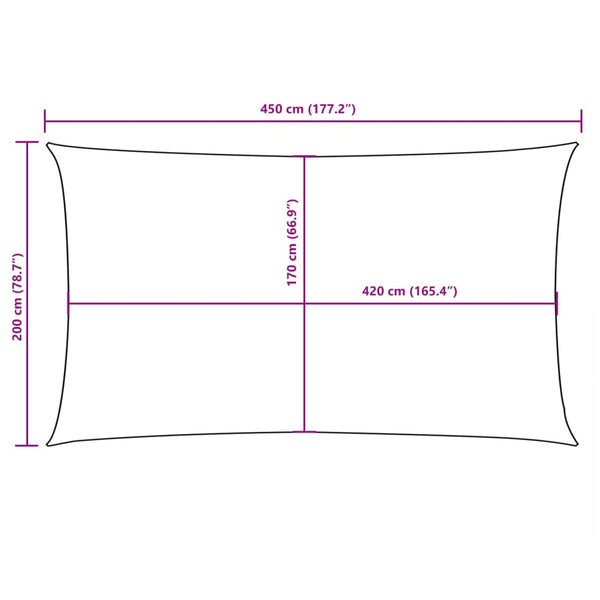 vidaXL Sun Shade Sail Oxford Fabric Rectangular 2x4.5 m Brown