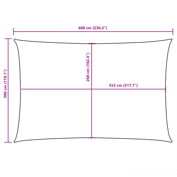 vidaXL Oxford Fabric Sun Shade Sail Rectangular 3x6 m Brown