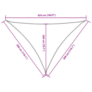 vidaXL Sun Shade Sail Oxford Fabric Triangular 3x3x4.24 m Brown