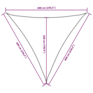 vidaXL Sun Shade Sail Oxford Fabric Triangular 6x6x6 m Brown