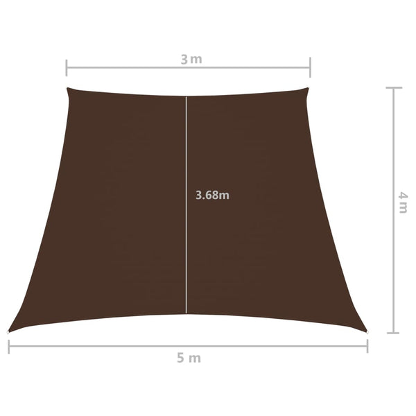 vidaXL Sun Shade Sail Oxford Fabric Trapezoidal 3/5x4 m Brown