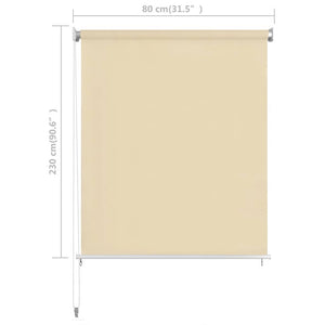 vidaXL Outdoor Roller Blind Cream 80x230 cm HDPE