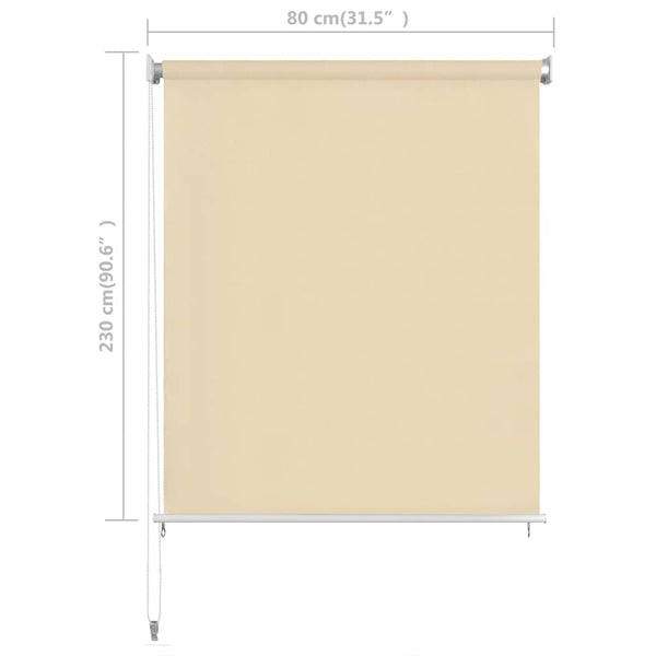 vidaXL Outdoor Roller Blind Cream 80x230 cm HDPE