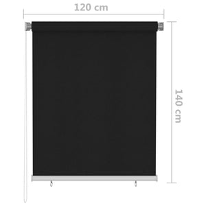 Außenrollo 120x140 cm Schwarz