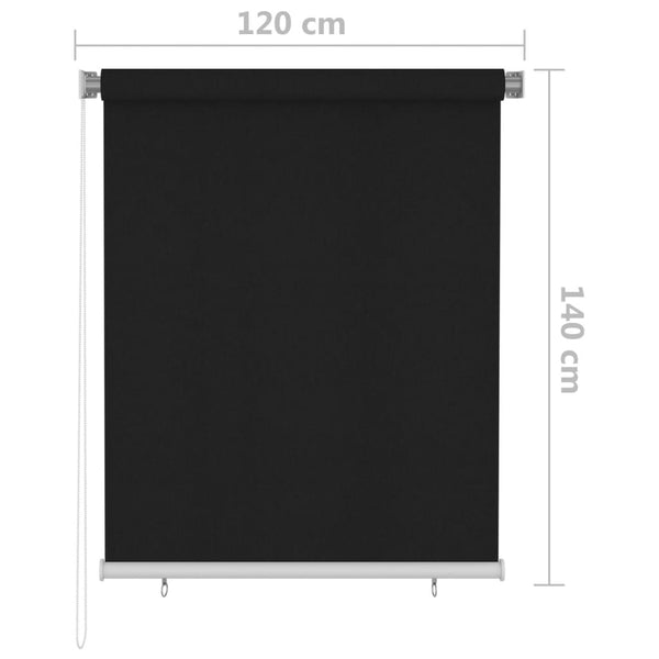 Außenrollo 120x140 cm Schwarz
