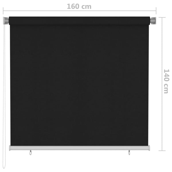 Außenrollo 160x140 cm Schwarz