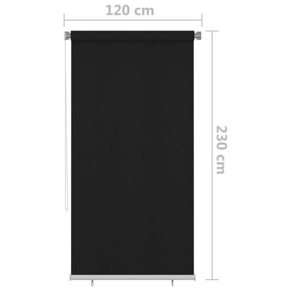Außenrollo 120x230 cm Schwarz