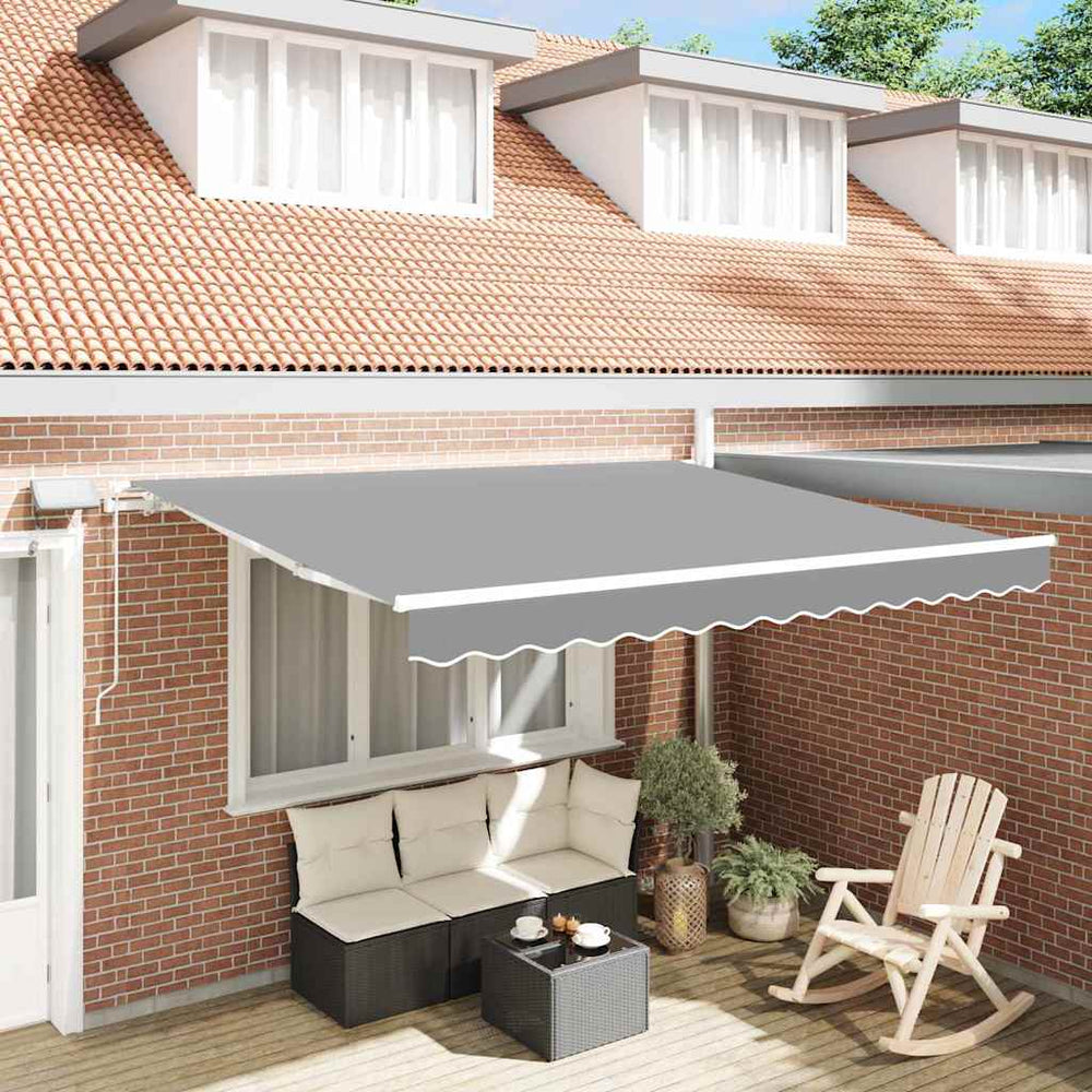 vidaXL Awning Frame with LED Light Strips White 300 x 250 cm Aluminum