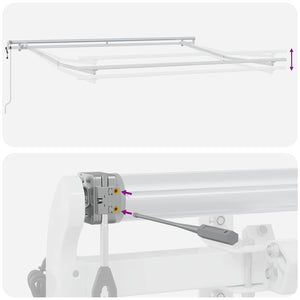 vidaXL Awning Frame White 350 x 250 cm Aluminum