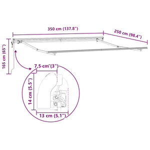 vidaXL Awning Frame White 350 x 250 cm Aluminum