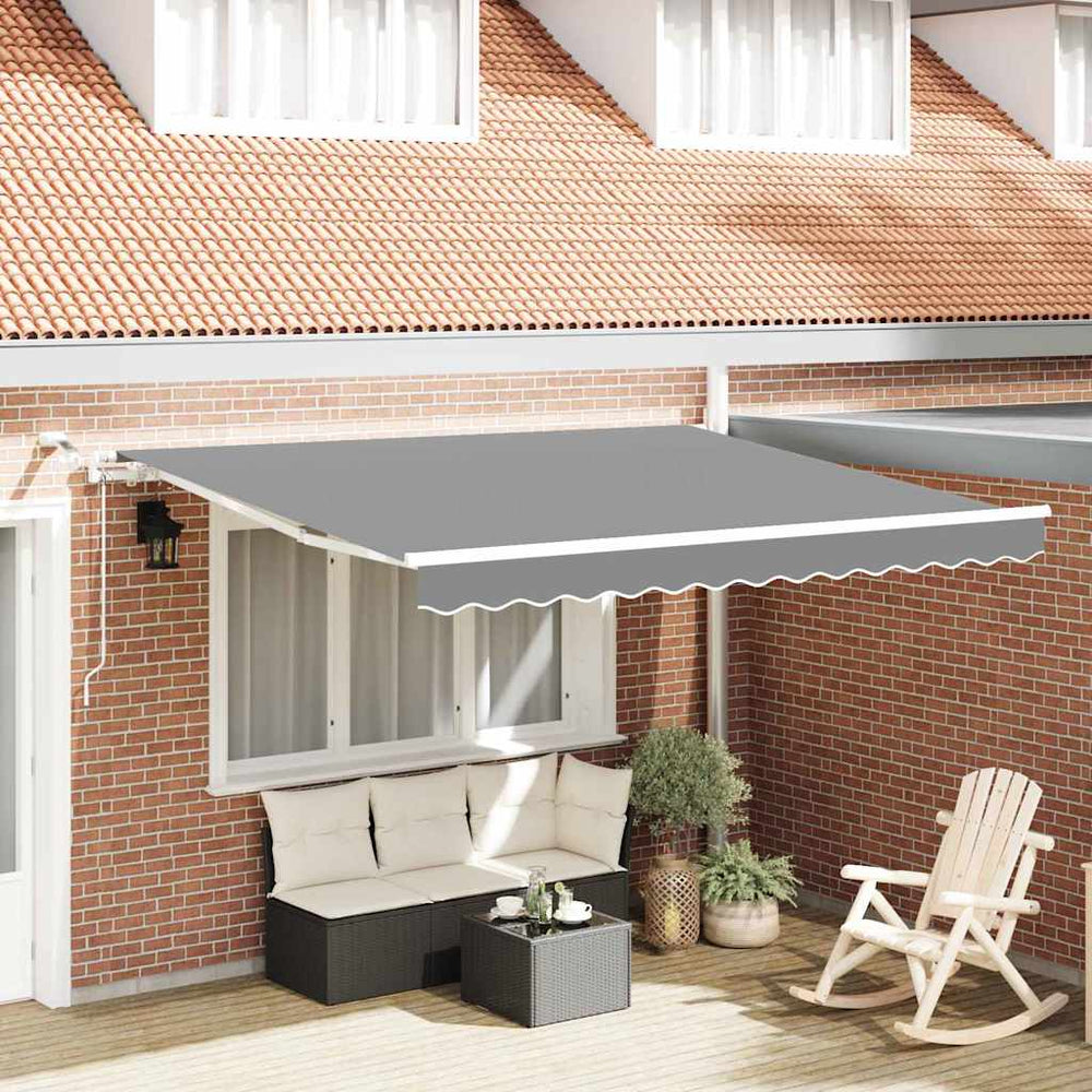 vidaXL Awning Frame with LED Light Strips White 350 x 250 cm Aluminum