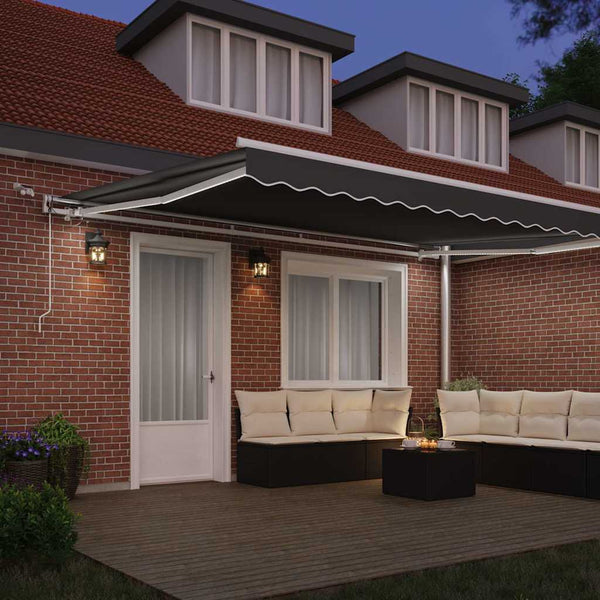 vidaXL Awning Frame with LED Light Strips White 400 x 300 cm Aluminum