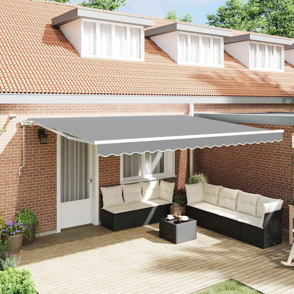 vidaXL Awning Frame with LED Light Strips White 400 x 300 cm Aluminum