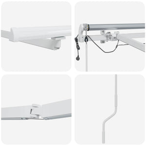 vidaXL Awning Frame with LED Light Strips White 450 x 300 cm Aluminum
