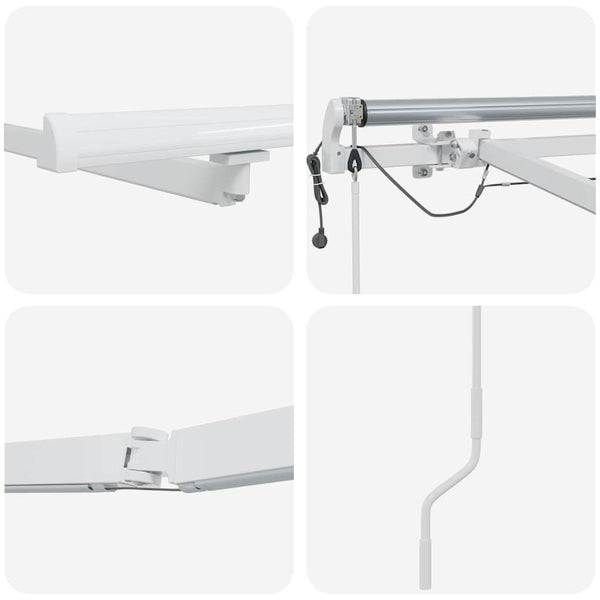 vidaXL Awning Frame with LED Light Strips White 450 x 300 cm Aluminum