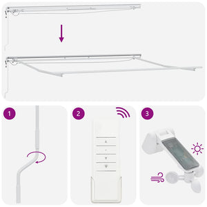 vidaXL Awning Frame with LED Light Strips White 500 x 300 cm Aluminum