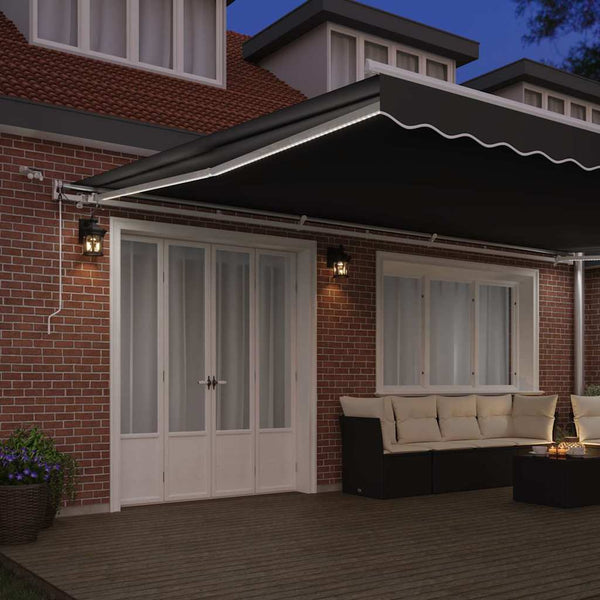 vidaXL Awning Frame with LED Strips White 600 x 300 cm Aluminum