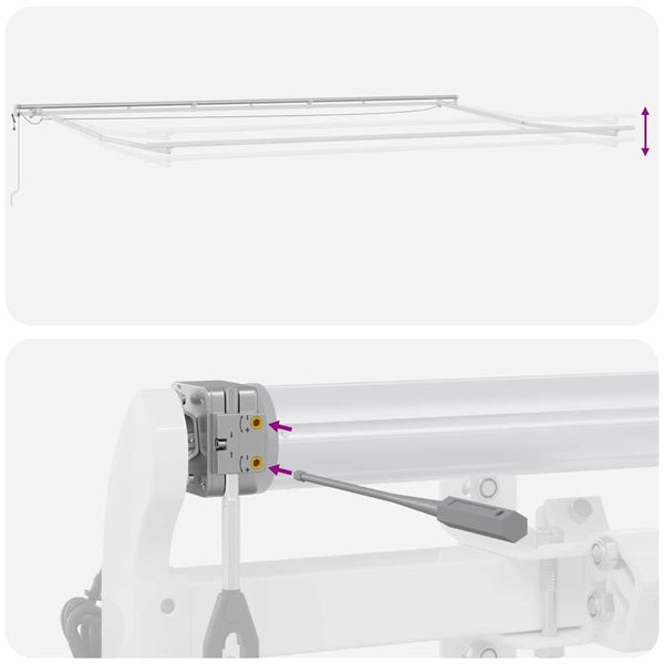 vidaXL Awning Frame with LED Strips White 600 x 300 cm Aluminum