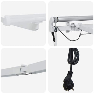 vidaXL Awning Frame with LED Light Strips White 450 x 350 cm Aluminum
