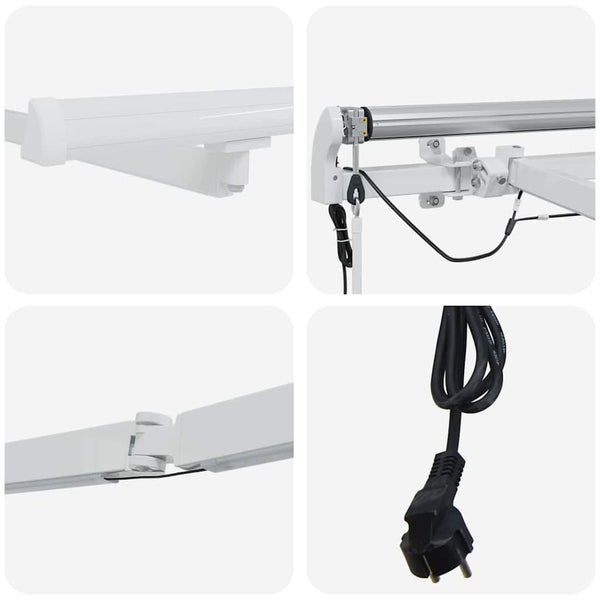 vidaXL Awning Frame with LED Light Strips White 450 x 350 cm Aluminum