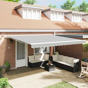 vidaXL Awning Frame with LED Light Strips White 450 x 350 cm Aluminum