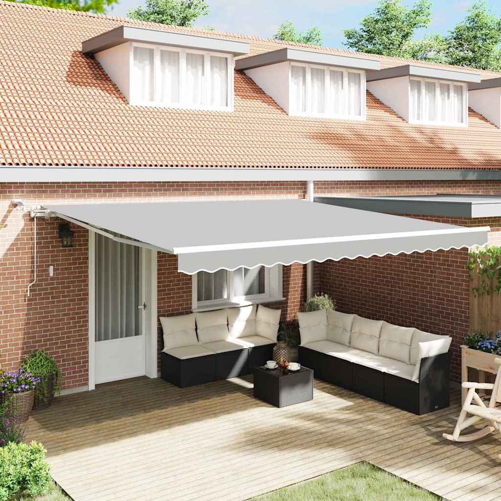 vidaXL Awning Frame with LED Light Strips White 450 x 350 cm Aluminum
