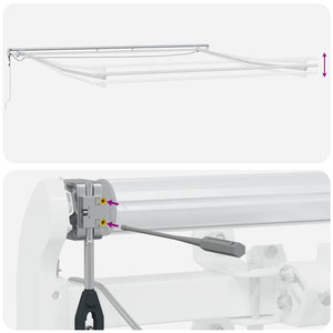 vidaXL Awning Frame with LED Light Strips White 450 x 350 cm Aluminum