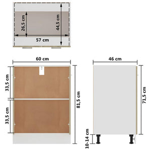 vidaXL Base Cabinet Lyon Sonoma Oak 60x46x81.5 cm Engineered Wood