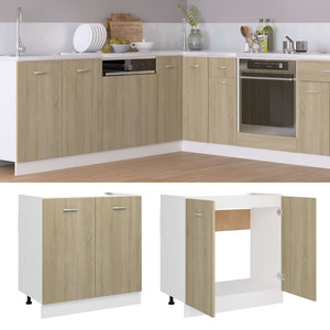 vidaXL Sink Cabinet Sonoma Oak 80x46x81.5 cm Engineered Wood