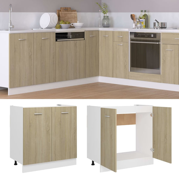 vidaXL Sink Cabinet Sonoma Oak 80x46x81.5 cm Engineered Wood