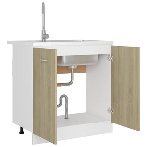 vidaXL Sink Cabinet Sonoma Oak 80x46x81.5 cm Engineered Wood
