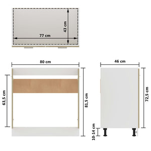 vidaXL Sink Cabinet Sonoma Oak 80x46x81.5 cm Engineered Wood