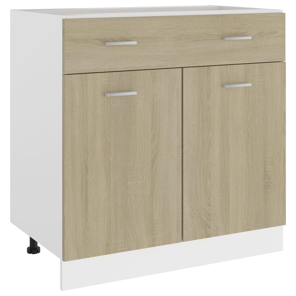 vidaXL Drawer Base Cabinet Sonoma Oak 80x46x81.5 cm Engineered Wood