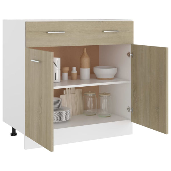 vidaXL Drawer Base Cabinet Sonoma Oak 80x46x81.5 cm Engineered Wood