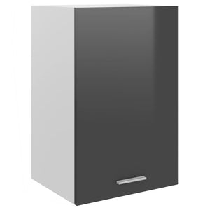 vidaXL Wall Cabinet High Gloss Grey 39.5x31x60 cm Engineered Wood