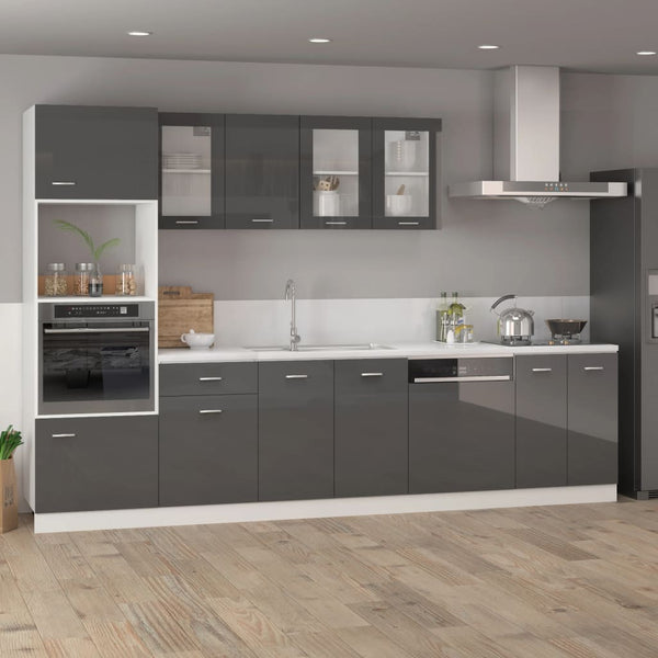 vidaXL Wall Cabinet High Gloss Grey 39.5x31x60 cm Engineered Wood