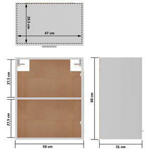 vidaXL Wall Cabinet Lyon White 50x31x60 cm Engineered Wood