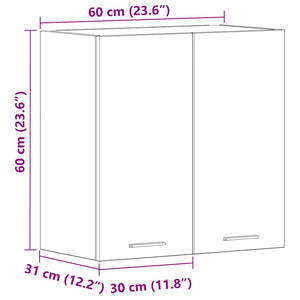 vidaXL Wall Cabinet Lyon Black 60x31x60 cm Engineered Wood
